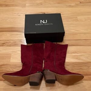 Ninety Union Women's Burgundy Heeled Boots